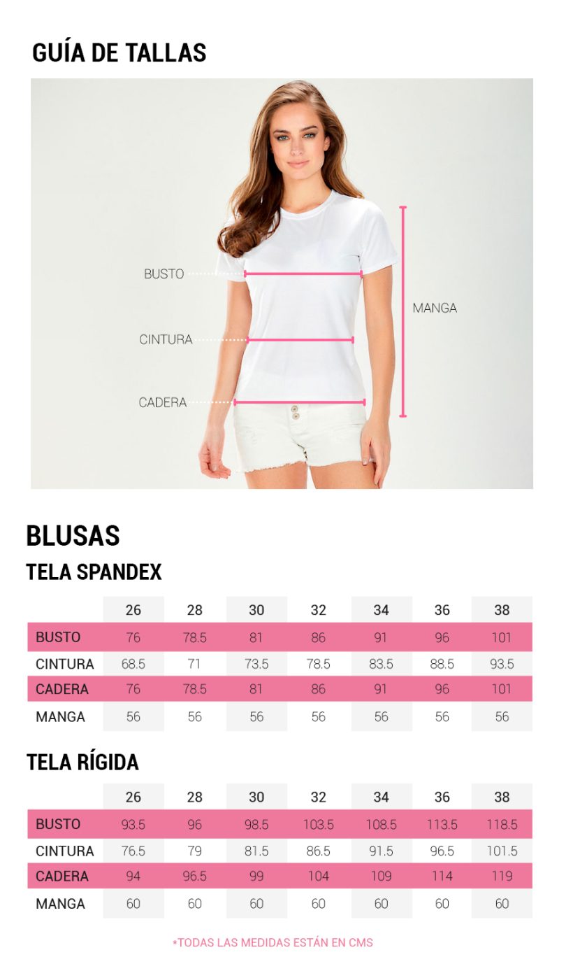 Guiá de tallas - Mussi Ropa para dama